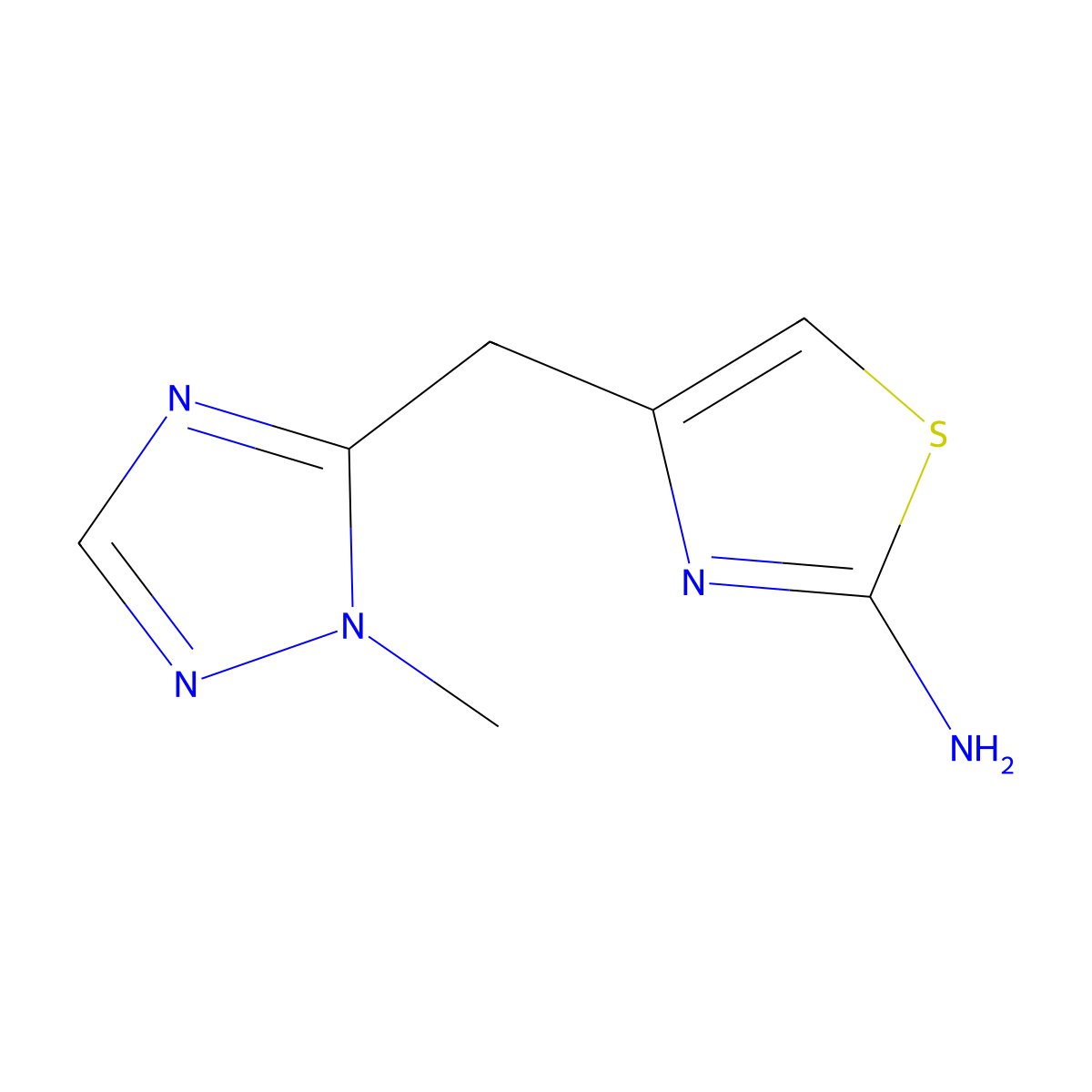 4-((1-Methyl-1h-1,2,4-triazol-5-yl)methyl)thiazol-2-amine molecular structure, CAS 1250329-14-6