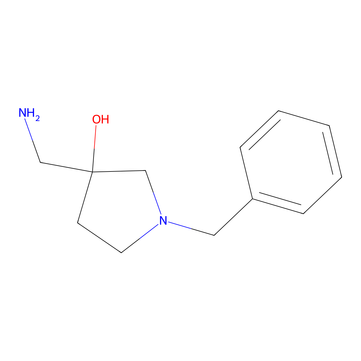 3-(Aminomethyl)-1-benzylpyrrolidin-3-ol molecular structure, CAS 125033-36-5