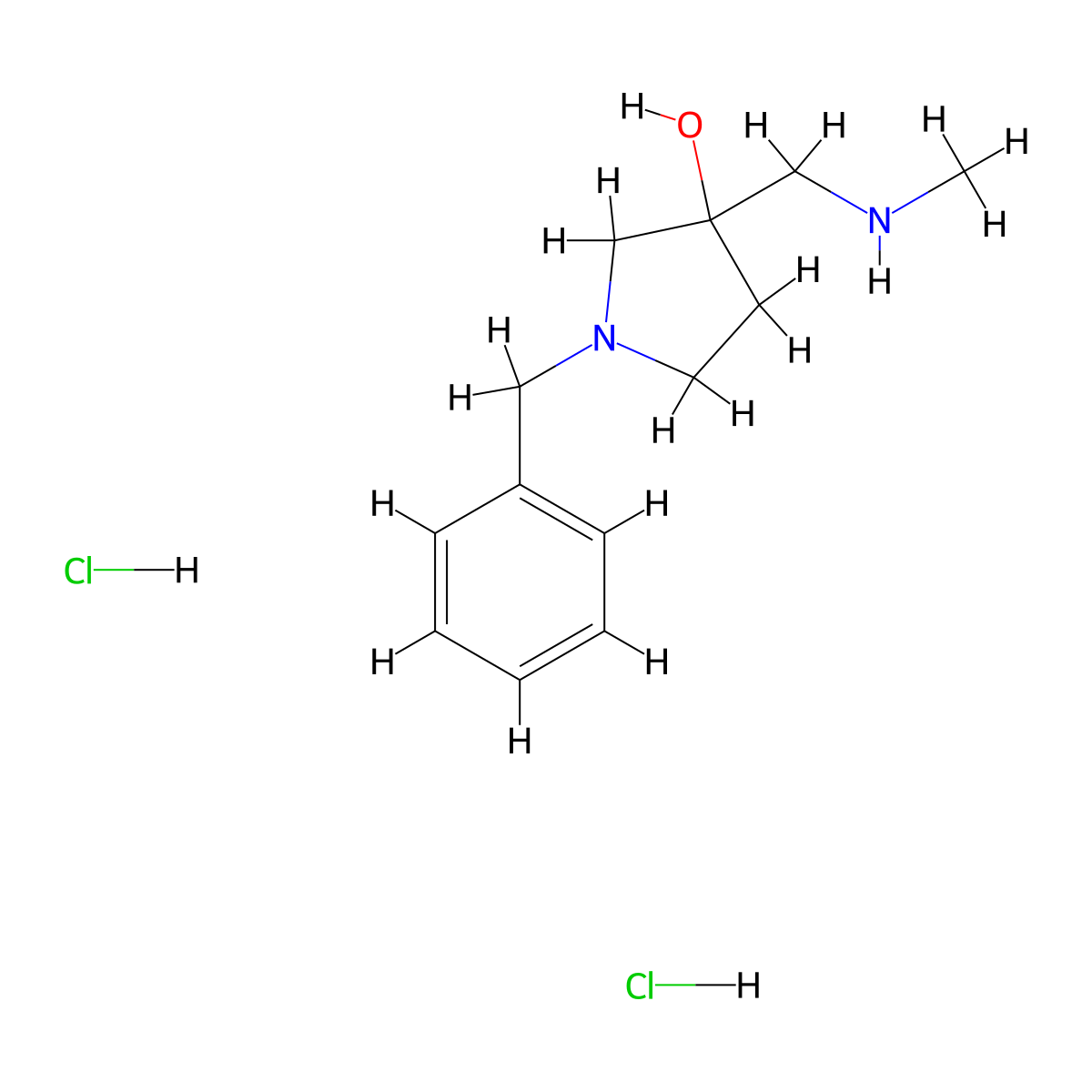 1-Benzyl-3-[(methylamino)methyl]pyrrolidin-3-ol dihydrochloride molecular structure, CAS 125033-39-8