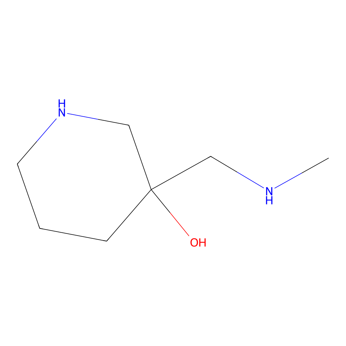 3-[(Methylamino)methyl]piperidin-3-ol molecular structure, CAS 125033-45-6