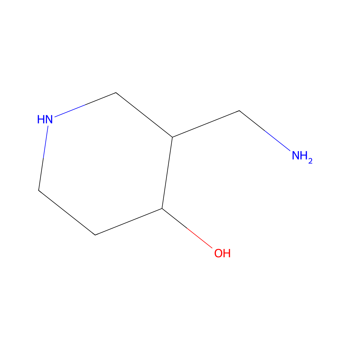 3-(Aminomethyl)piperidin-4-ol molecular structure, CAS 125033-49-0
