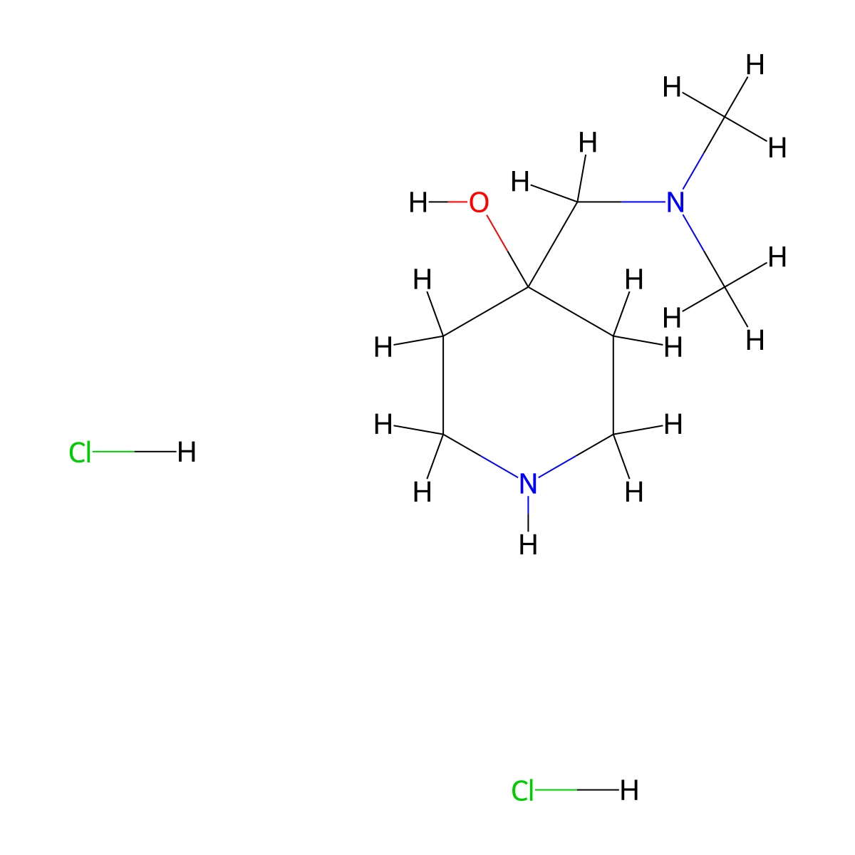 4-((Dimethylamino)methyl)-4-piperidinol dihydrochloride molecular structure, CAS 125033-53-6