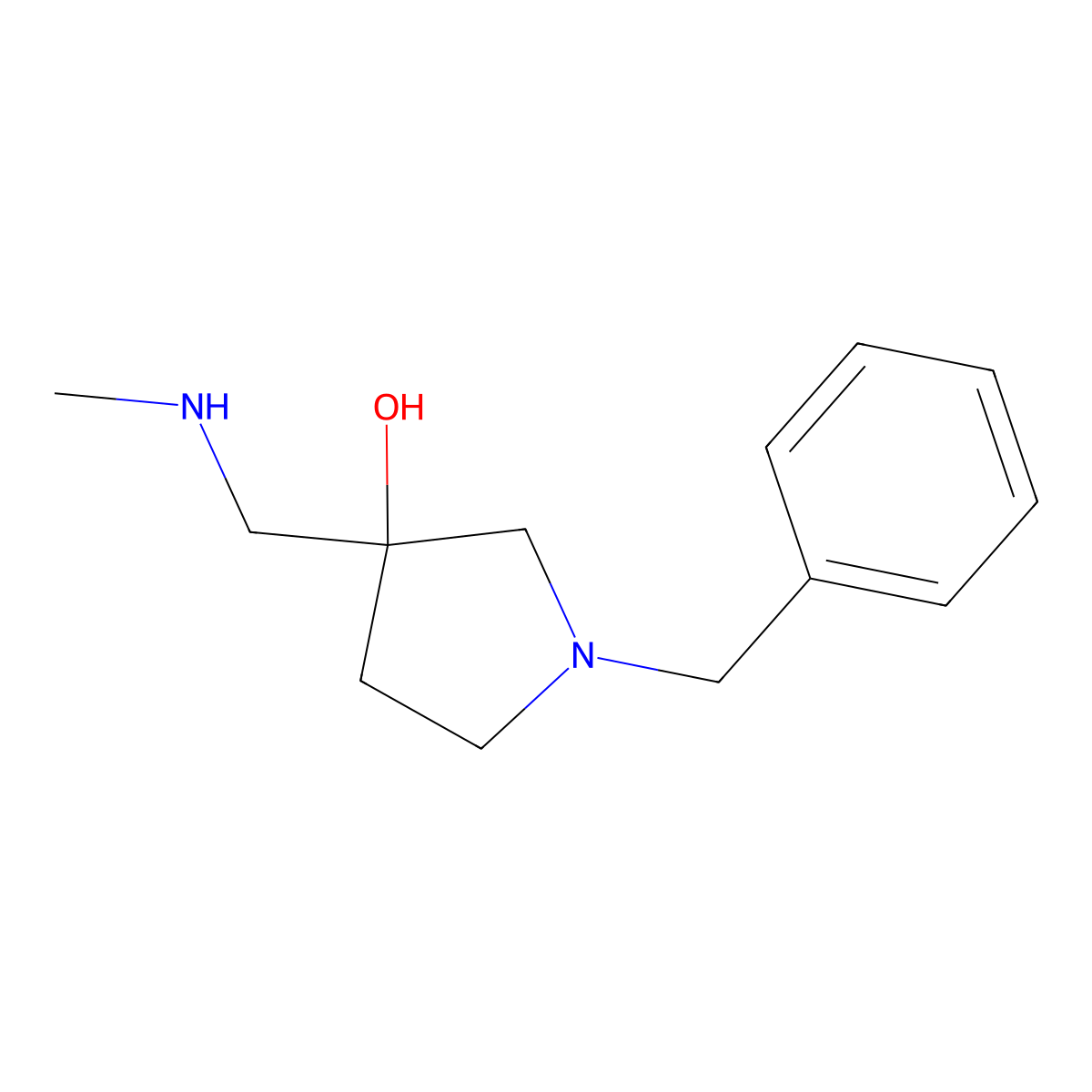 1-Benzyl-3-[(methylamino)methyl]pyrrolidin-3-ol molecular structure, CAS 125033-63-8
