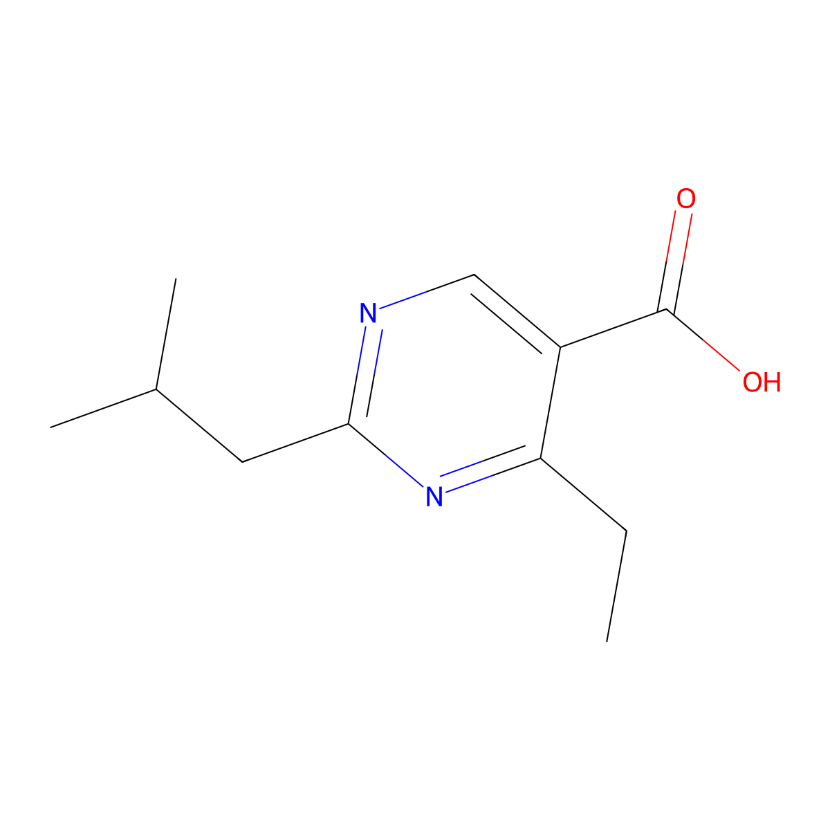 4-Ethyl-2-isobutylpyrimidine-5-carboxylic acid molecular structure, CAS 1250330-26-7