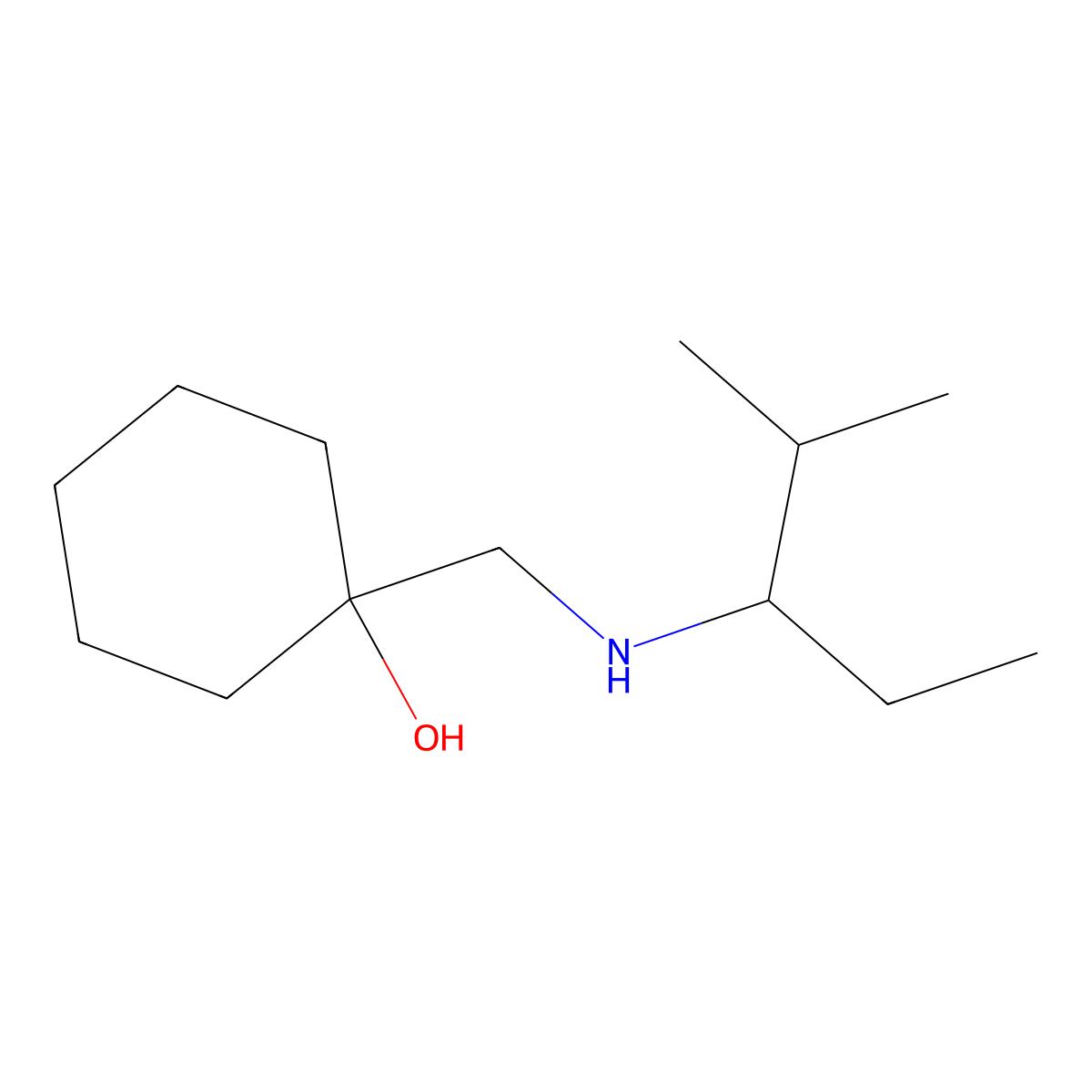 1-(((2-Methylpentan-3-yl)amino)methyl)cyclohexan-1-ol molecular structure, CAS 1250330-32-5