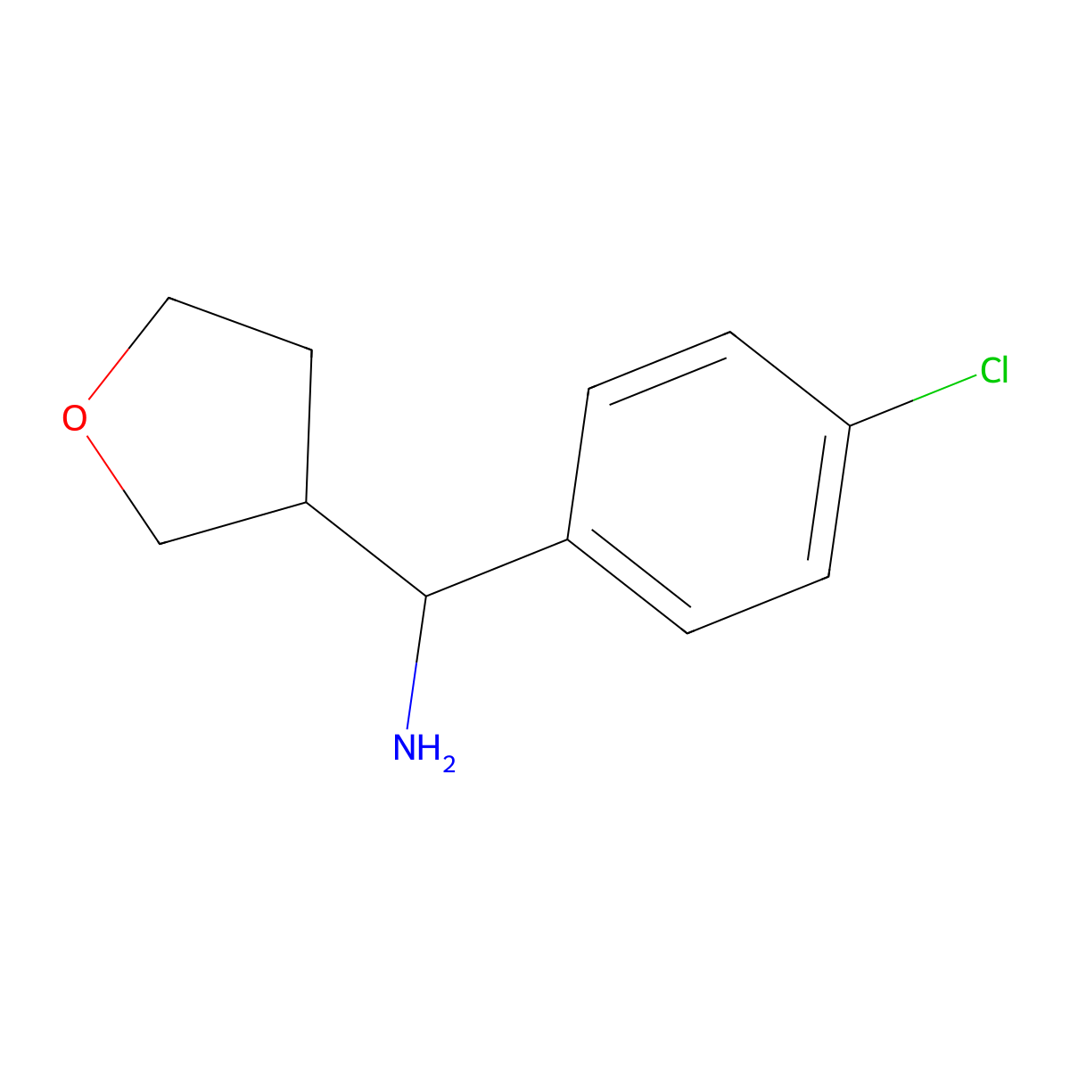 (4-Chlorophenyl)(oxolan-3-yl)methanamine molecular structure, CAS 1250330-72-3