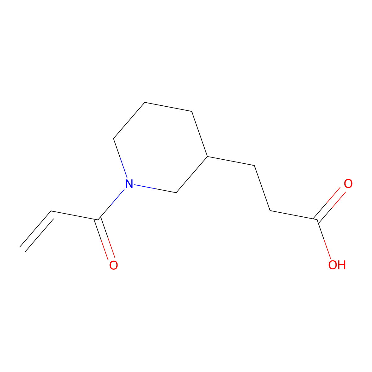 3-[1-(Prop-2-enoyl)piperidin-3-yl]propanoic acid molecular structure, CAS 1250332-54-7