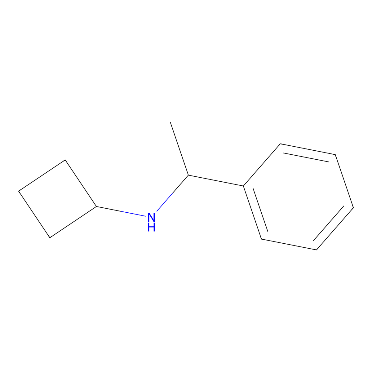 N-(1-phenylethyl)cyclobutanamine molecular structure, CAS 1250333-92-6
