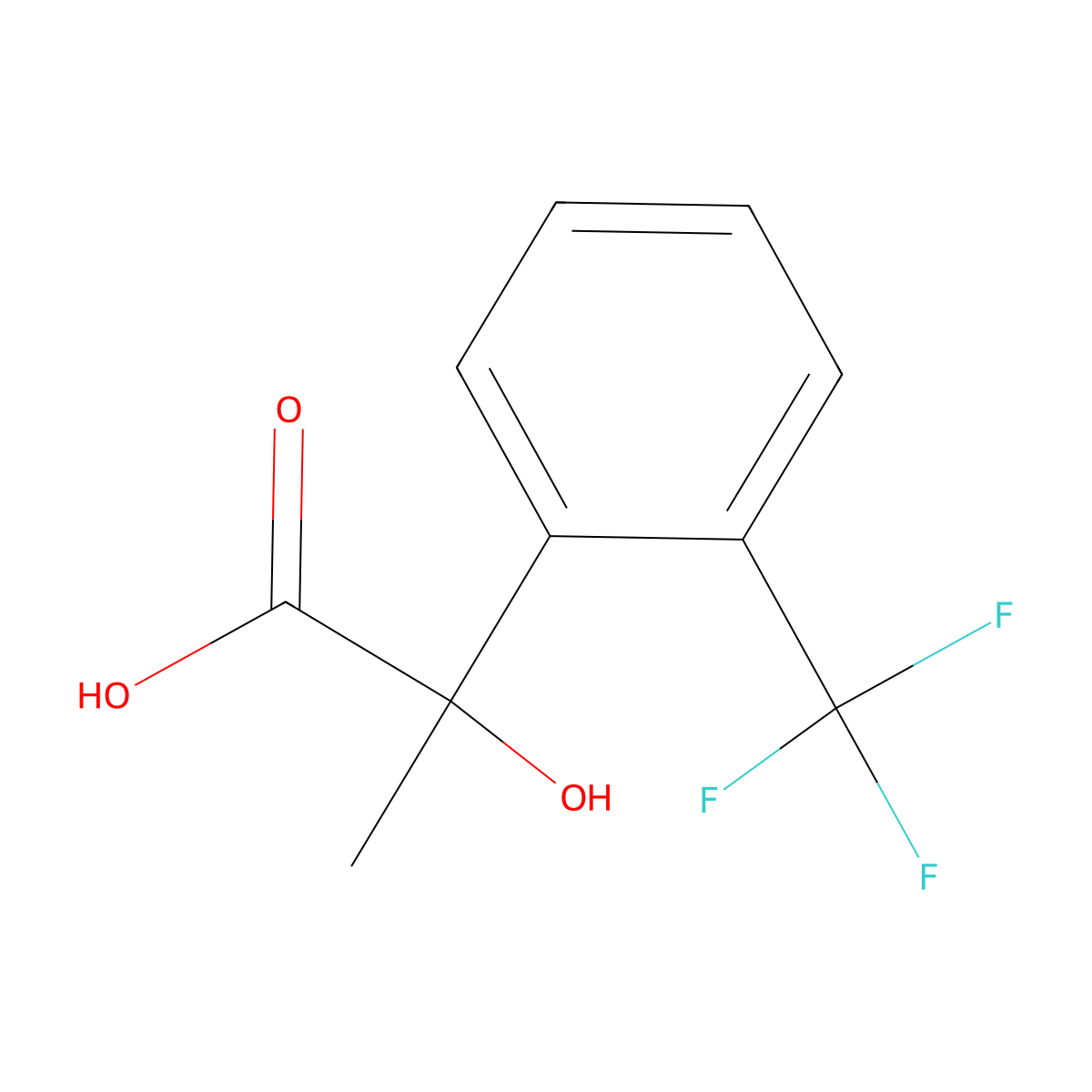 2-Hydroxy-2-[2-(trifluoromethyl)phenyl]propanoic acid molecular structure, CAS 1250334-60-1