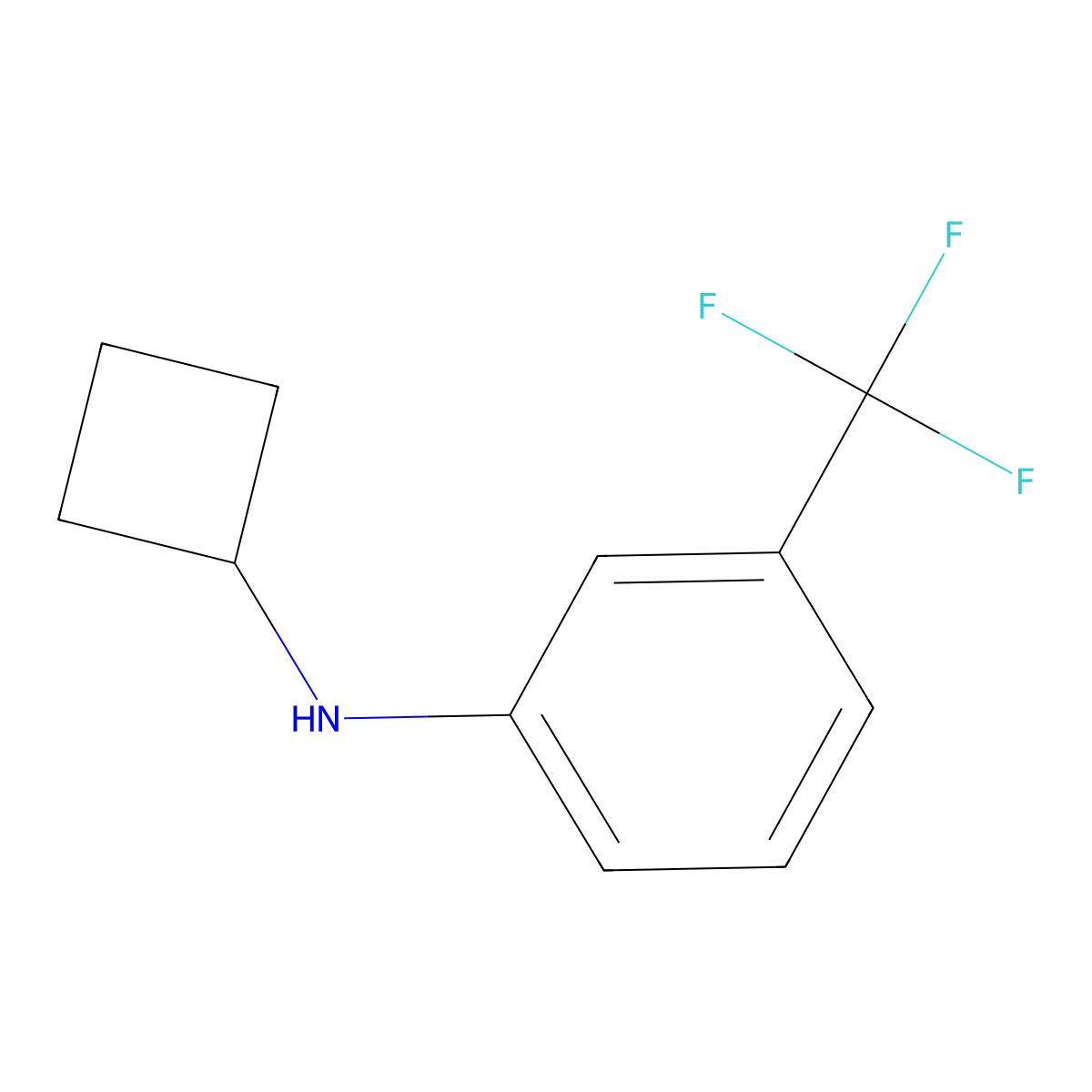 N-cyclobutyl-3-(trifluoromethyl)aniline molecular structure, CAS 1250335-16-0