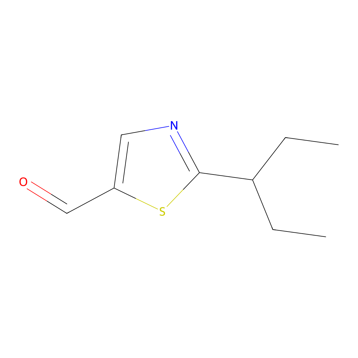 2-(Pentan-3-yl)-1,3-thiazole-5-carbaldehyde molecular structure, CAS 1250335-86-4