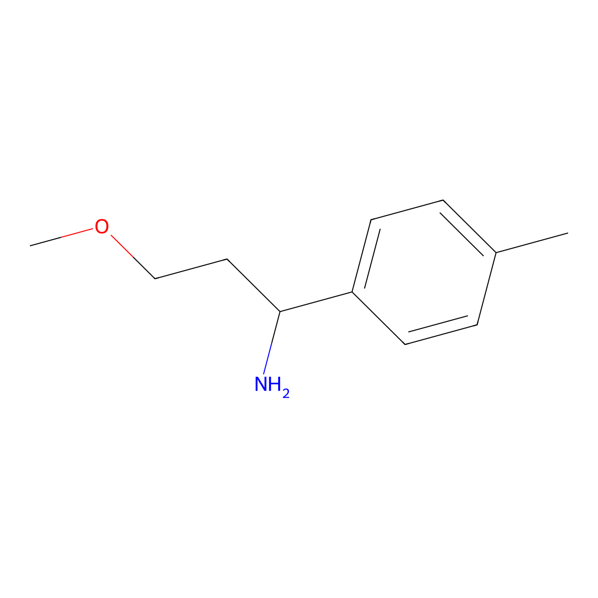 3-Methoxy-1-(4-methylphenyl)propan-1-amine molecular structure, CAS 1250336-96-9