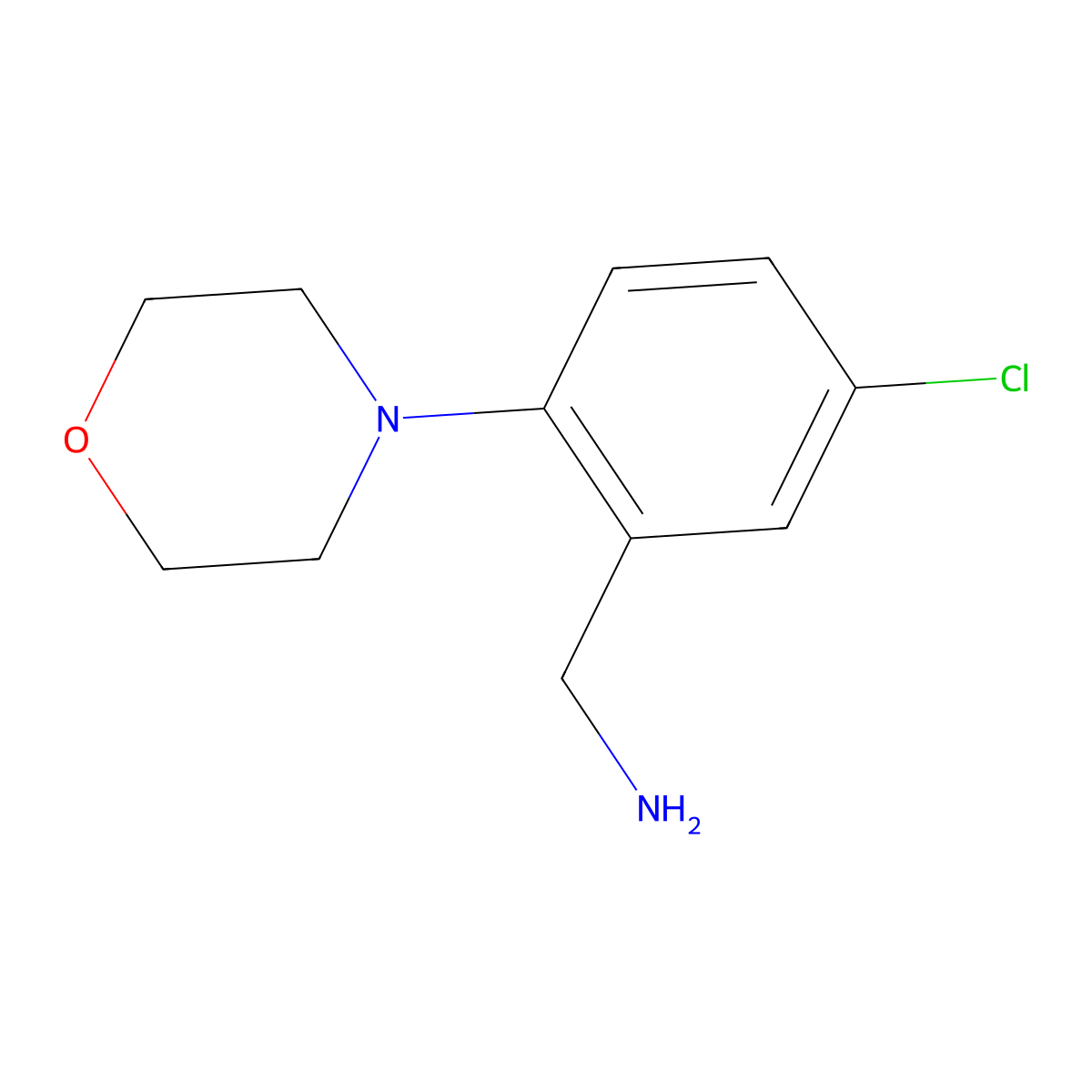 [5-Chloro-2-(morpholin-4-yl)phenyl]methanamine molecular structure, CAS 1250339-07-1
