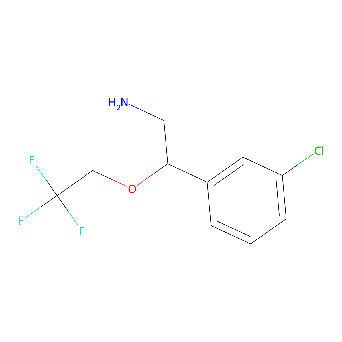 2-(3-Chlorophenyl)-2-(2,2,2-trifluoroethoxy)ethan-1-amine molecular structure, CAS 1250339-80-0