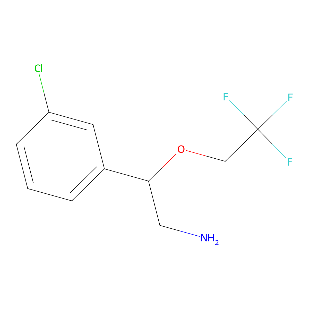 2-(3-Chlorophenyl)-2-(2,2,2-trifluoroethoxy)ethan-1-amine molecular structure, CAS 1250339-80-0