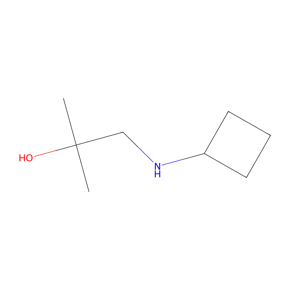 1-(Cyclobutylamino)-2-methylpropan-2-ol molecular structure, CAS 1250340-43-2