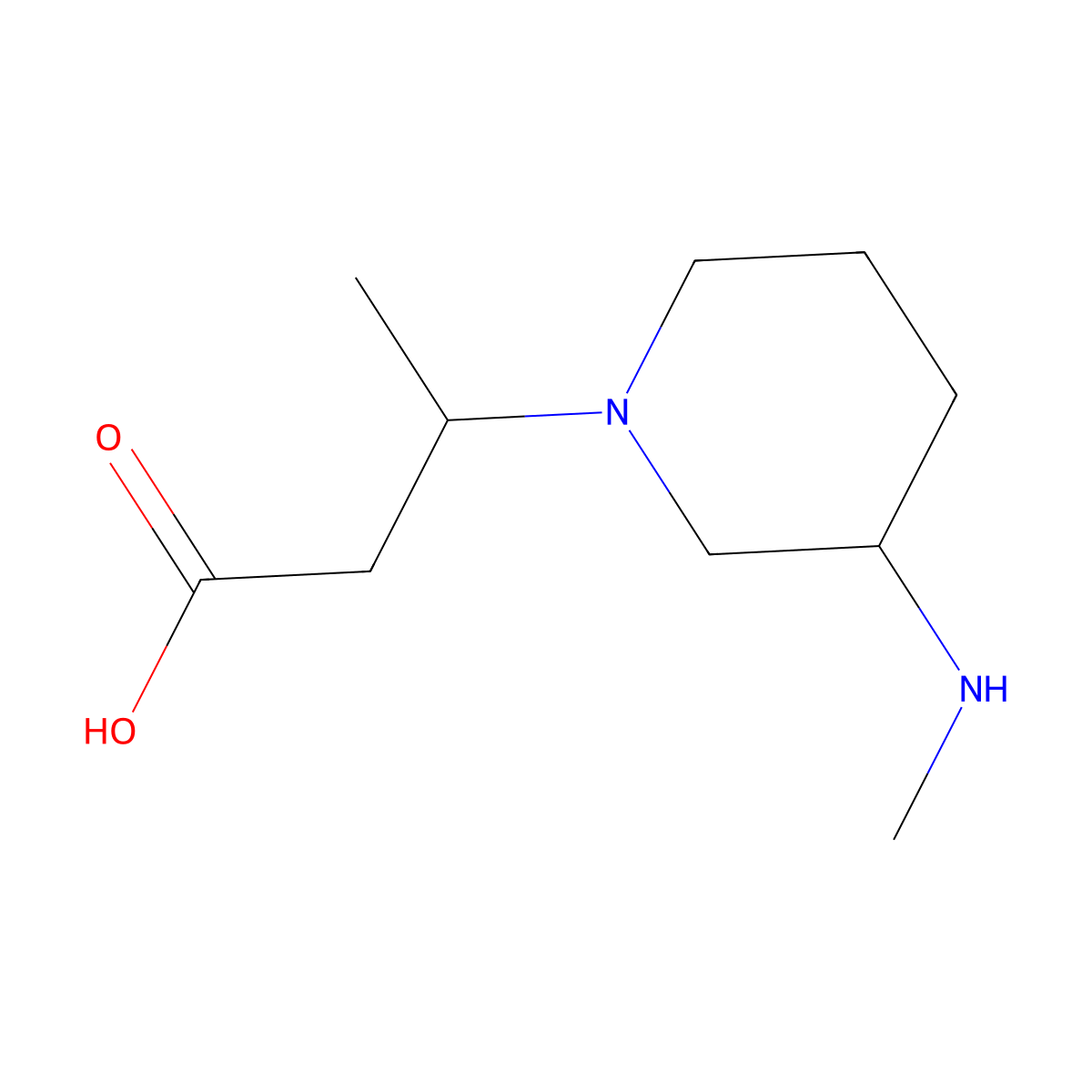 3-[3-(Methylamino)piperidin-1-yl]butanoic acid molecular structure, CAS 1250340-79-4