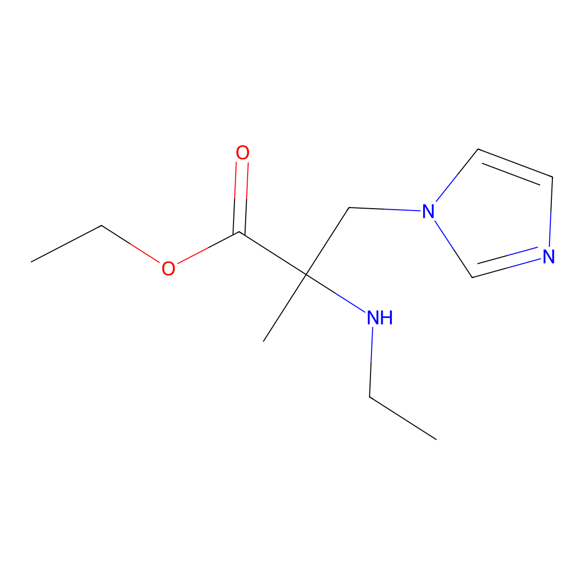 Ethyl 2-(ethylamino)-3-(1h-imidazol-1-yl)-2-methylpropanoate molecular structure, CAS 1250341-49-1