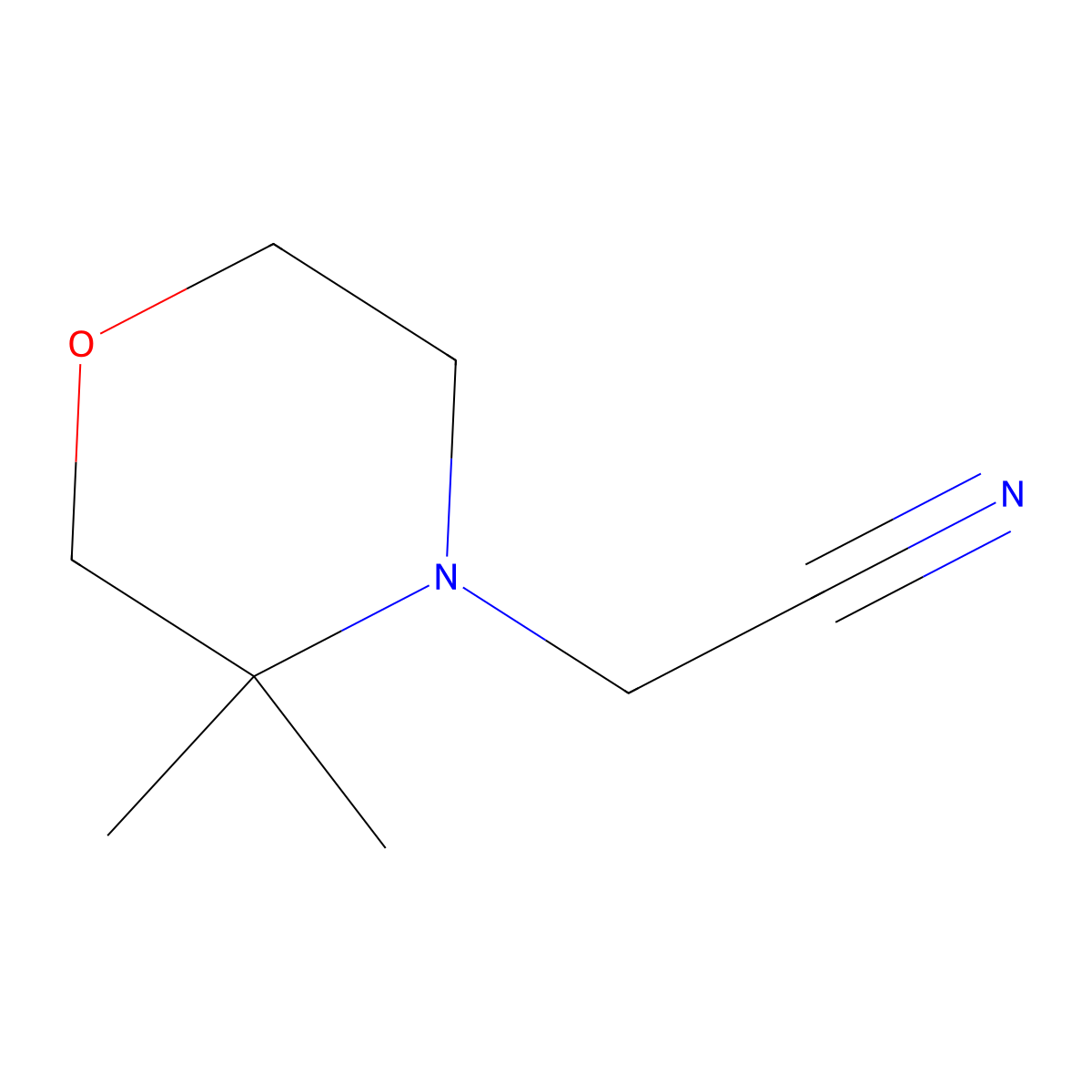2-(3,3-Dimethylmorpholin-4-yl)acetonitrile molecular structure, CAS 1250342-90-5