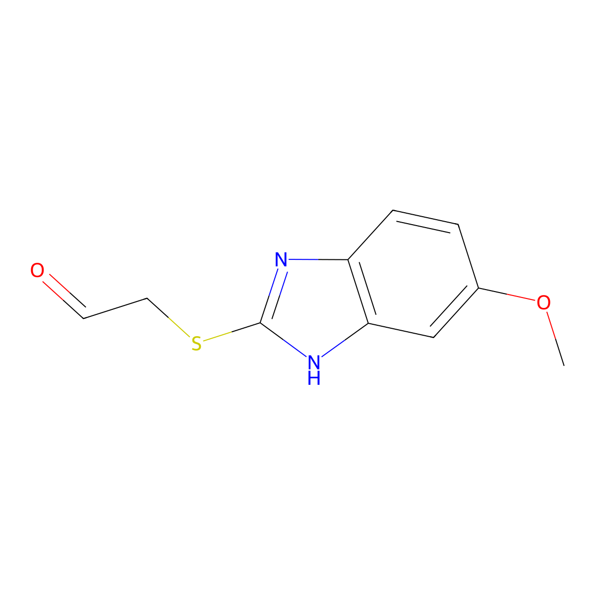 2-((6-Methoxy-1h-benzo[d]imidazol-2-yl)thio)acetaldehyde molecular structure, CAS 1250343-26-0
