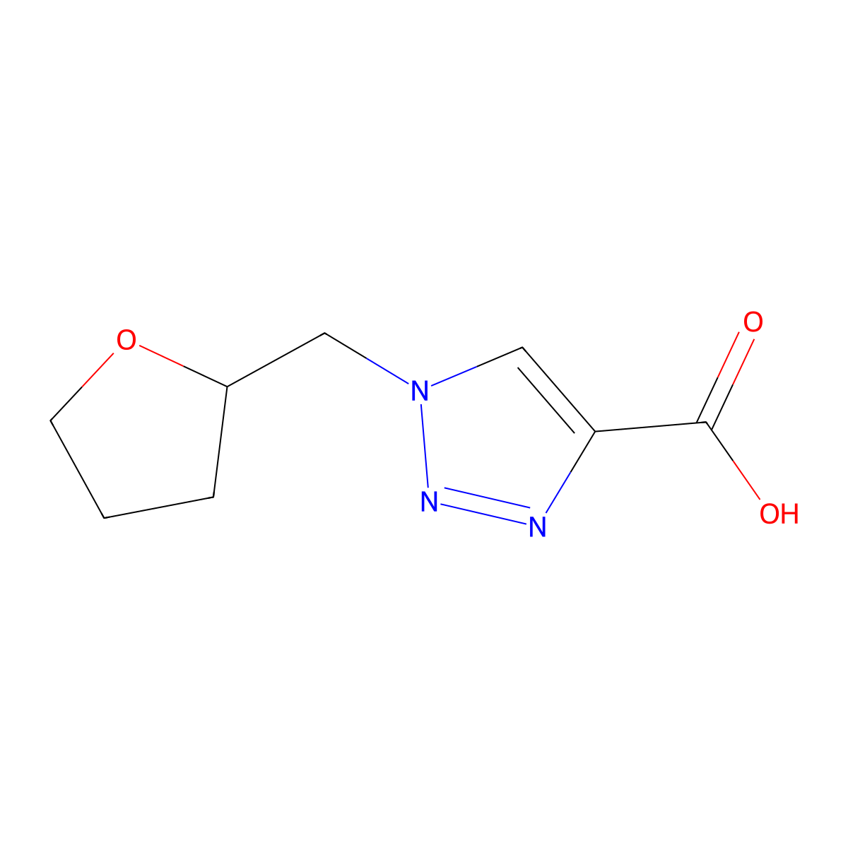 1-((oxolan-2-yl)methyl)-1H-1,2,3-triazole-4-carboxylic acid molecular structure, CAS 1250343-44-2