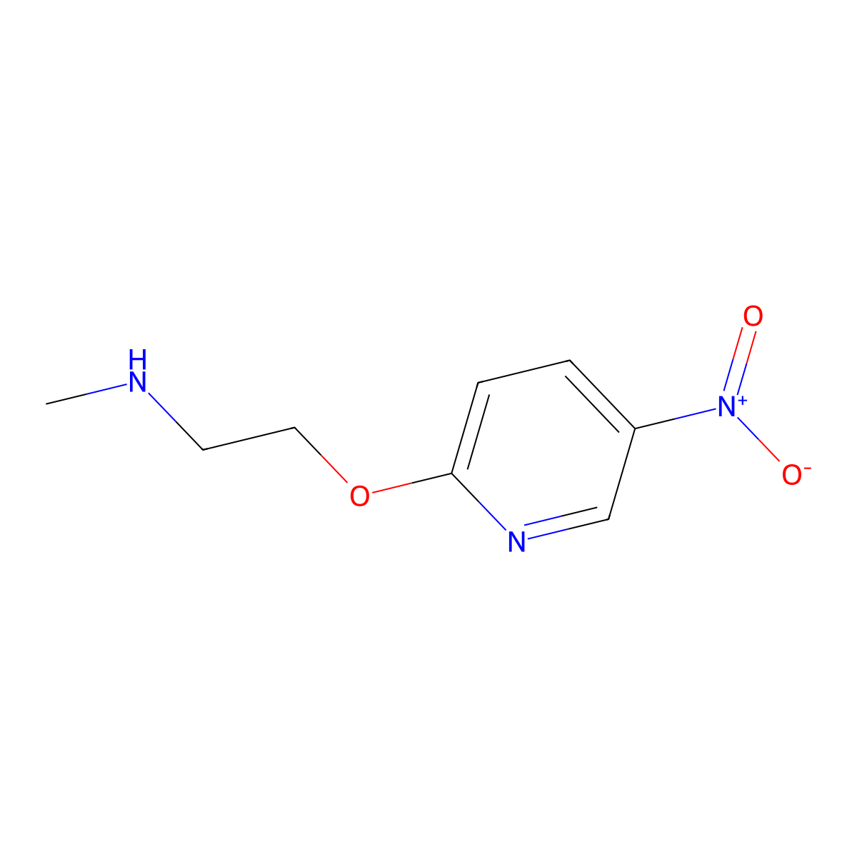 Methyl({2-[(5-nitropyridin-2-yl)oxy]ethyl})amine molecular structure, CAS 1250345-79-9