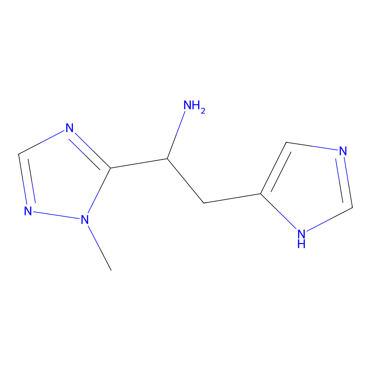 2-(1h-Imidazol-4-yl)-1-(1-methyl-1h-1,2,4-triazol-5-yl)ethan-1-amine molecular structure, CAS 1250347-73-9