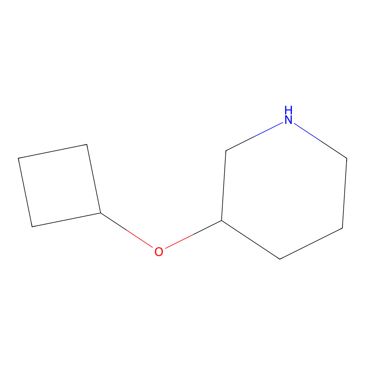 3-Cyclobutoxypiperidine molecular structure, CAS 1250347-74-0
