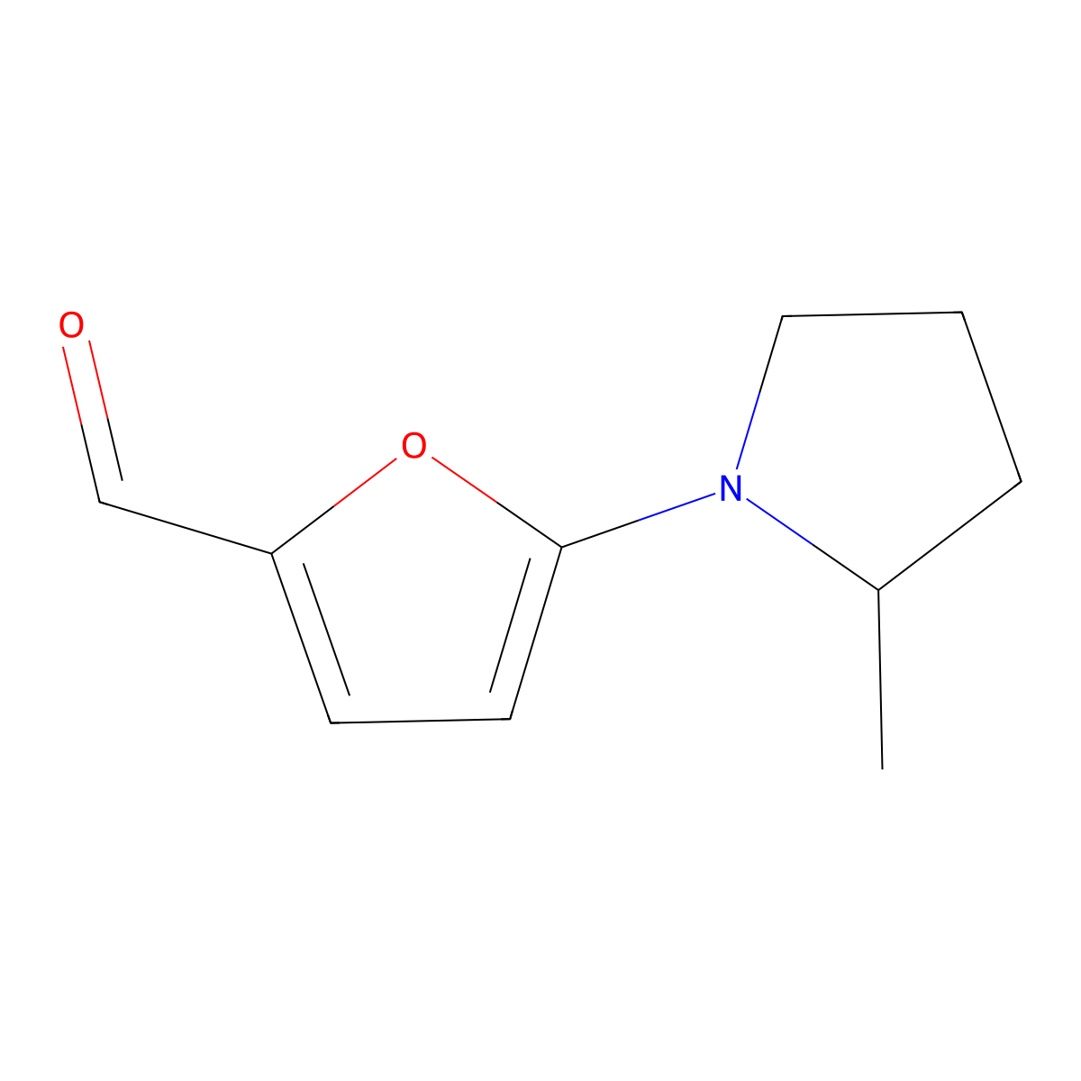 5-(2-Methylpyrrolidin-1-yl)furan-2-carbaldehyde molecular structure, CAS 1250348-12-9