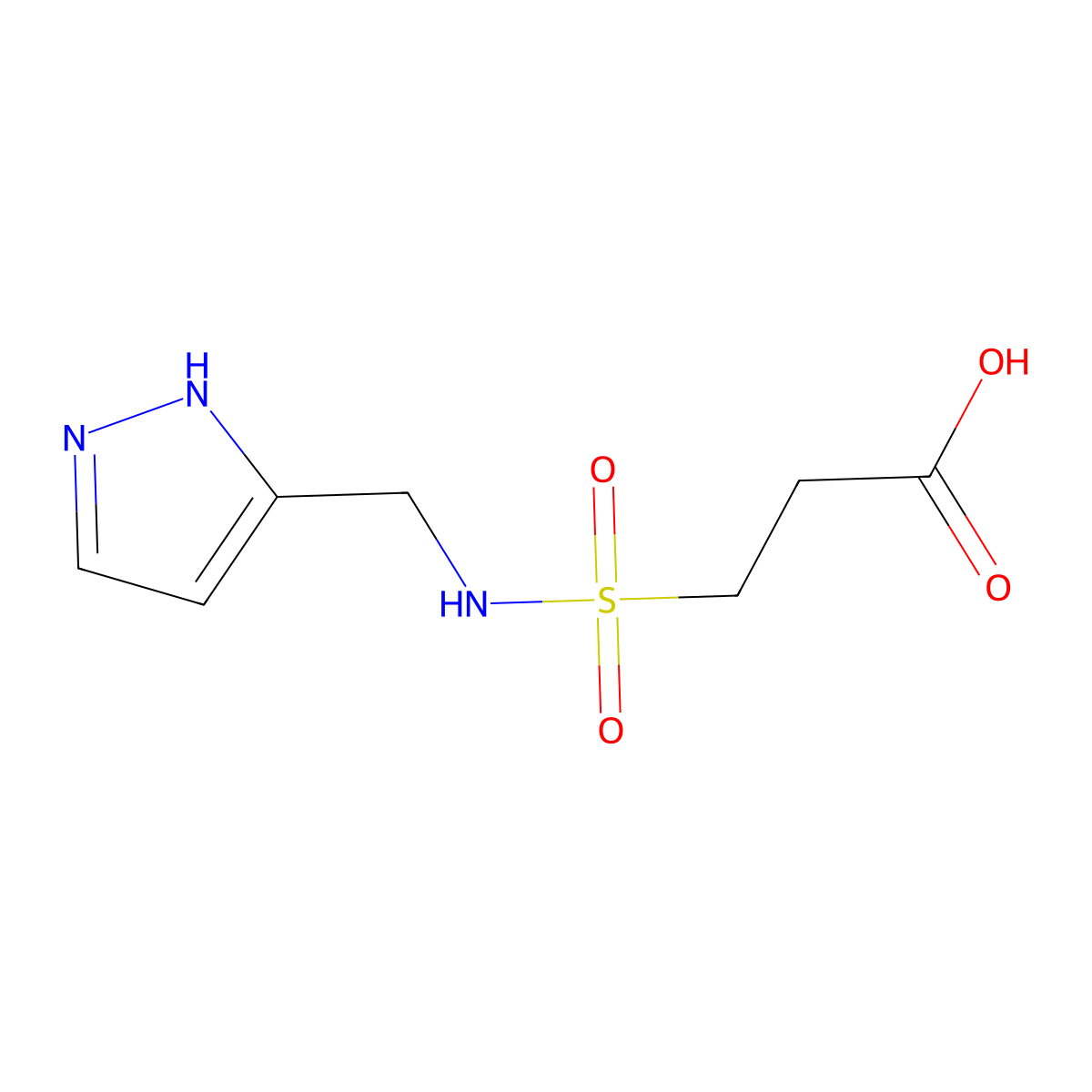 3-[(1H-pyrazol-3-ylmethyl)sulfamoyl]propanoic acid molecular structure, CAS 1250349-23-5
