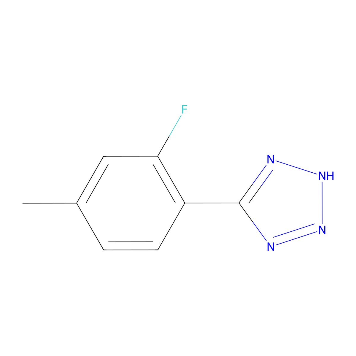 5-(2-fluoro-4-methylphenyl)-1H-1,2,3,4-tetrazole molecular structure, CAS 1250349-43-9