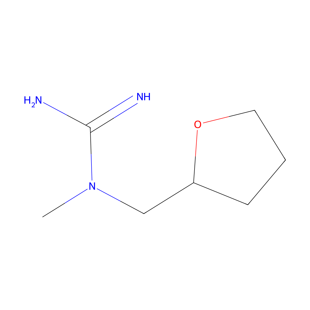 1-Methyl-1-(oxolan-2-ylmethyl)guanidine molecular structure, CAS 1250349-48-4