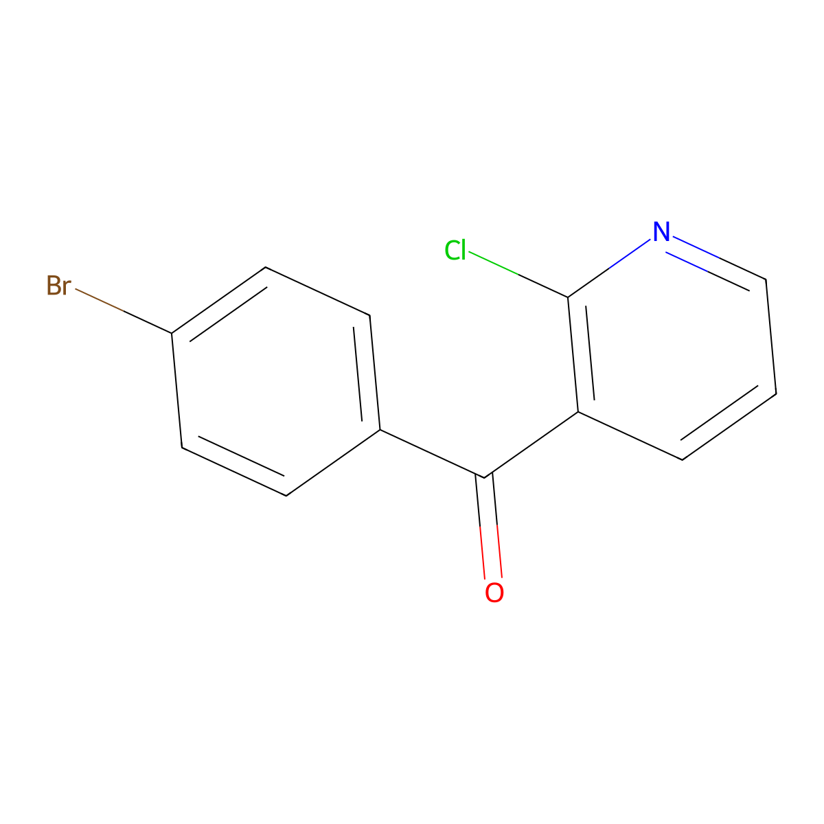 (4-Bromophenyl)(2-chloro-3-pyridinyl)methanone molecular structure, CAS 125035-37-2