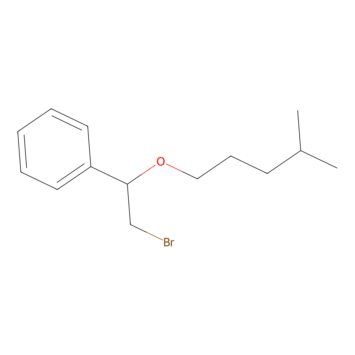 (2-Bromo-1-((4-methylpentyl)oxy)ethyl)benzene molecular structure, CAS 1250350-13-0