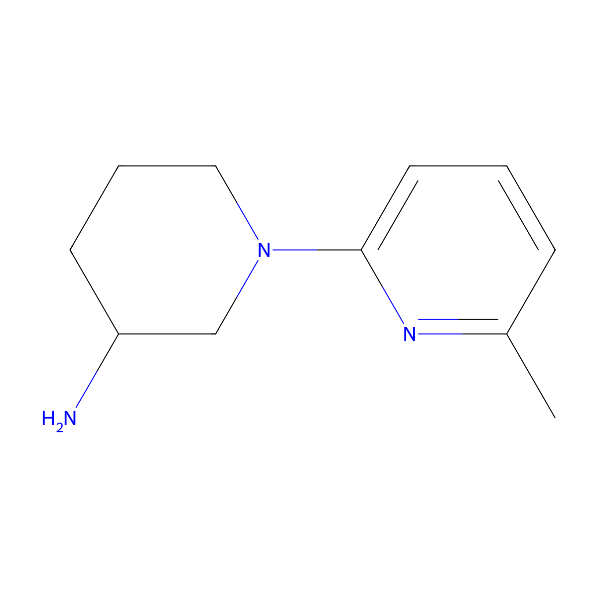 1-(6-Methylpyridin-2-yl)piperidin-3-amine molecular structure, CAS 1250350-45-8