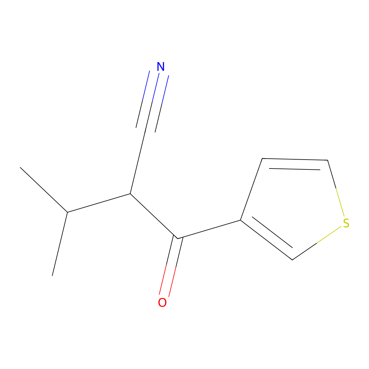 3-Methyl-2-(thiophene-3-carbonyl)butanenitrile molecular structure, CAS 1250351-55-3