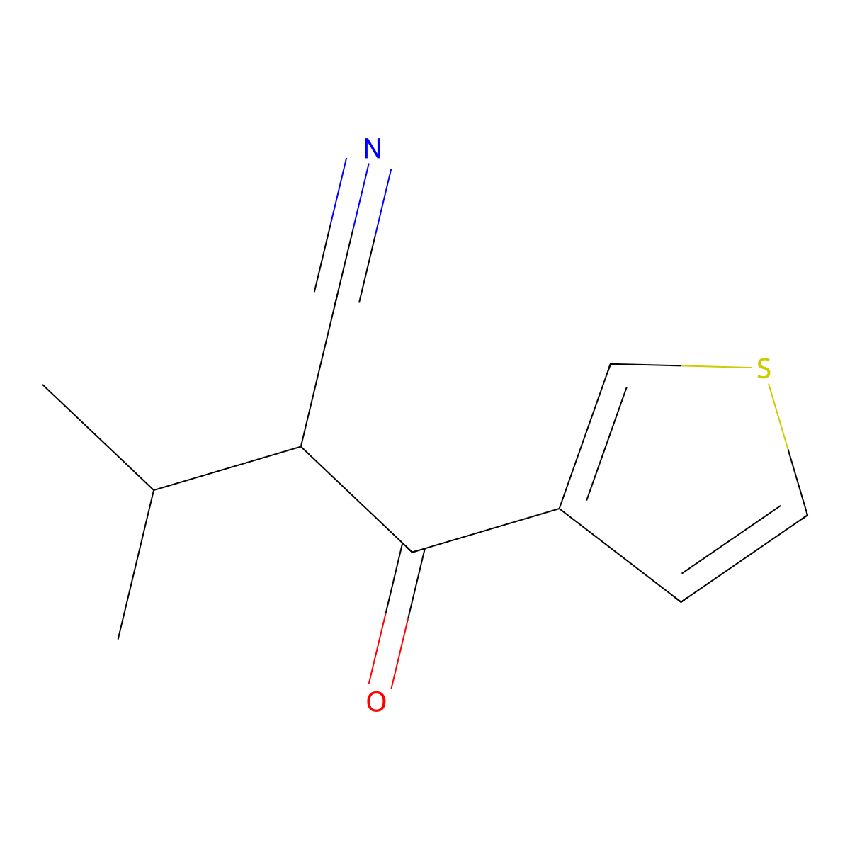 3-Methyl-2-(thiophene-3-carbonyl)butanenitrile molecular structure, CAS 1250351-55-3