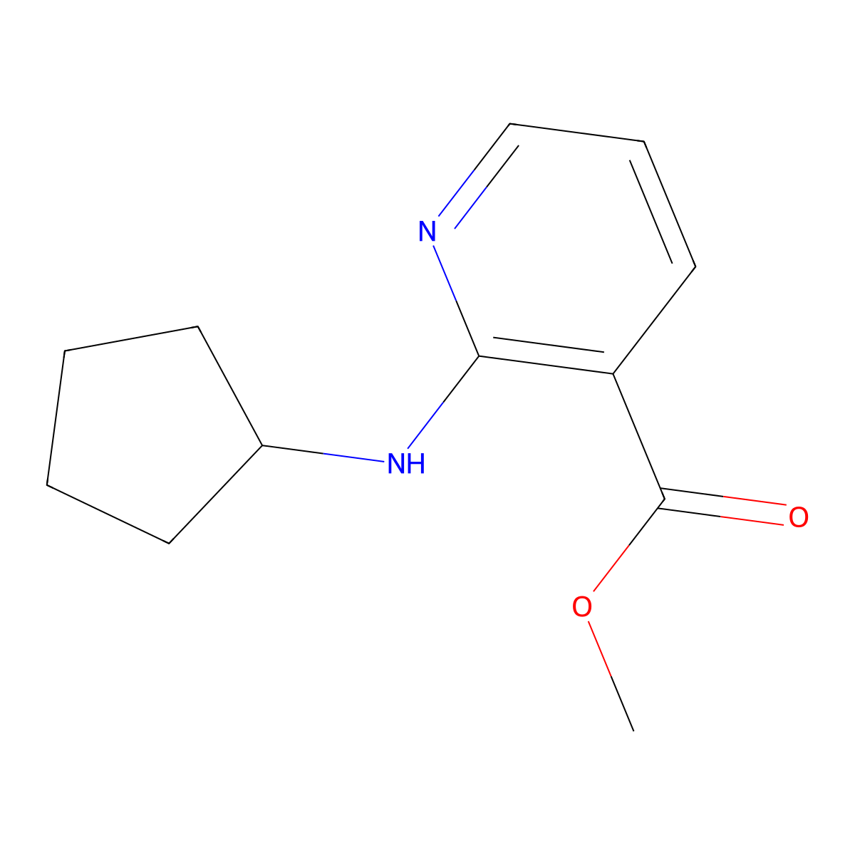 Methyl 2-(cyclopentylamino)nicotinate molecular structure, CAS 1250352-11-4