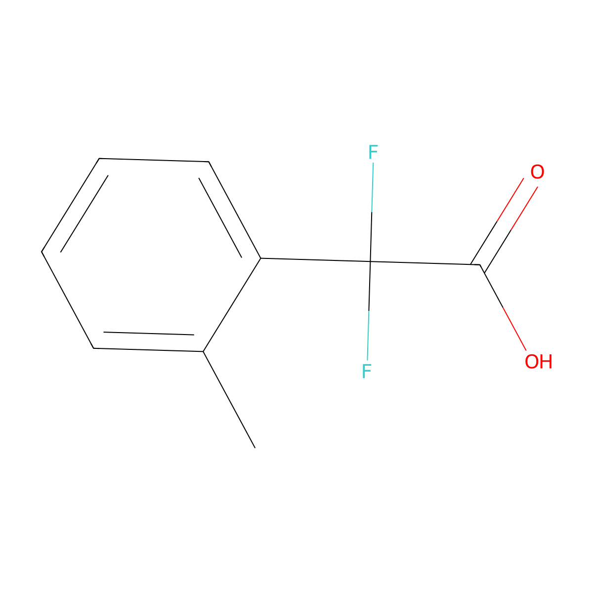 2,2-Difluoro-2-(2-methylphenyl)acetic acid molecular structure, CAS 1250354-50-7