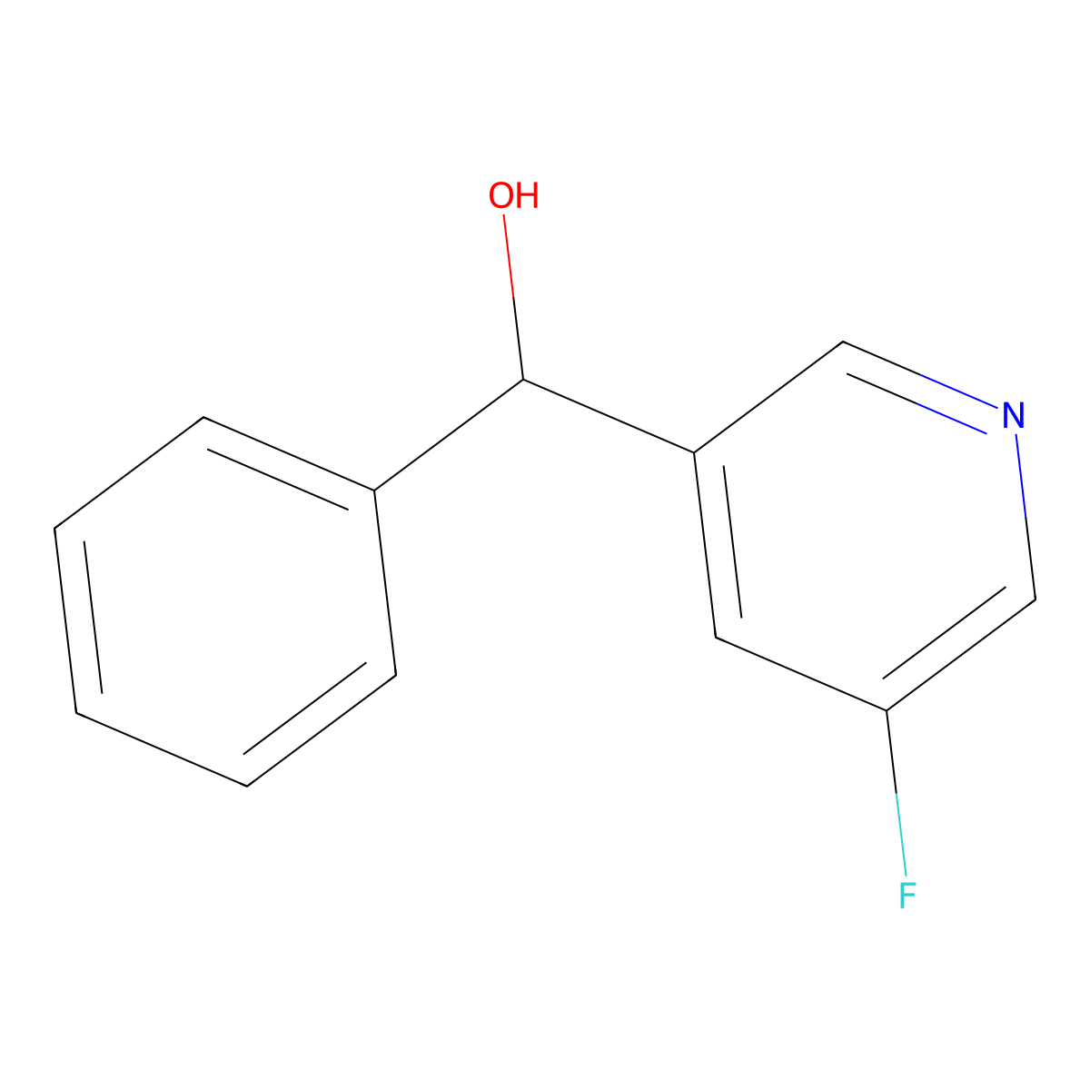 5-Fluoro-alpha-phenyl-3-pyridinemethanol molecular structure, CAS 1250354-91-6