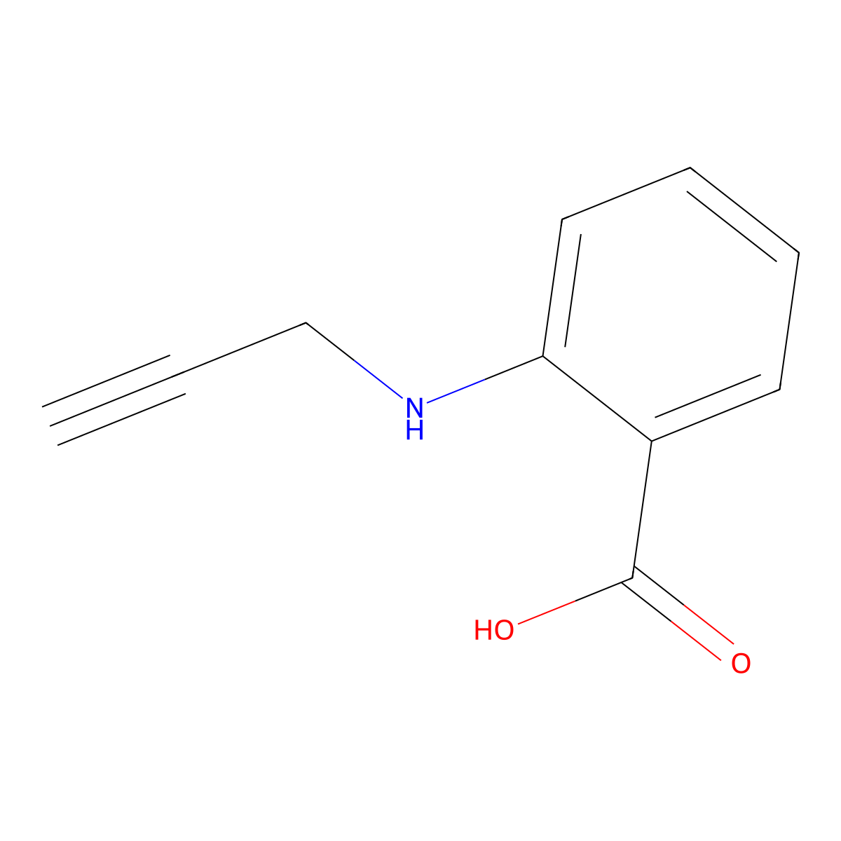 2-[(Prop-2-yn-1-yl)amino]benzoic acid molecular structure, CAS 1250355-52-2