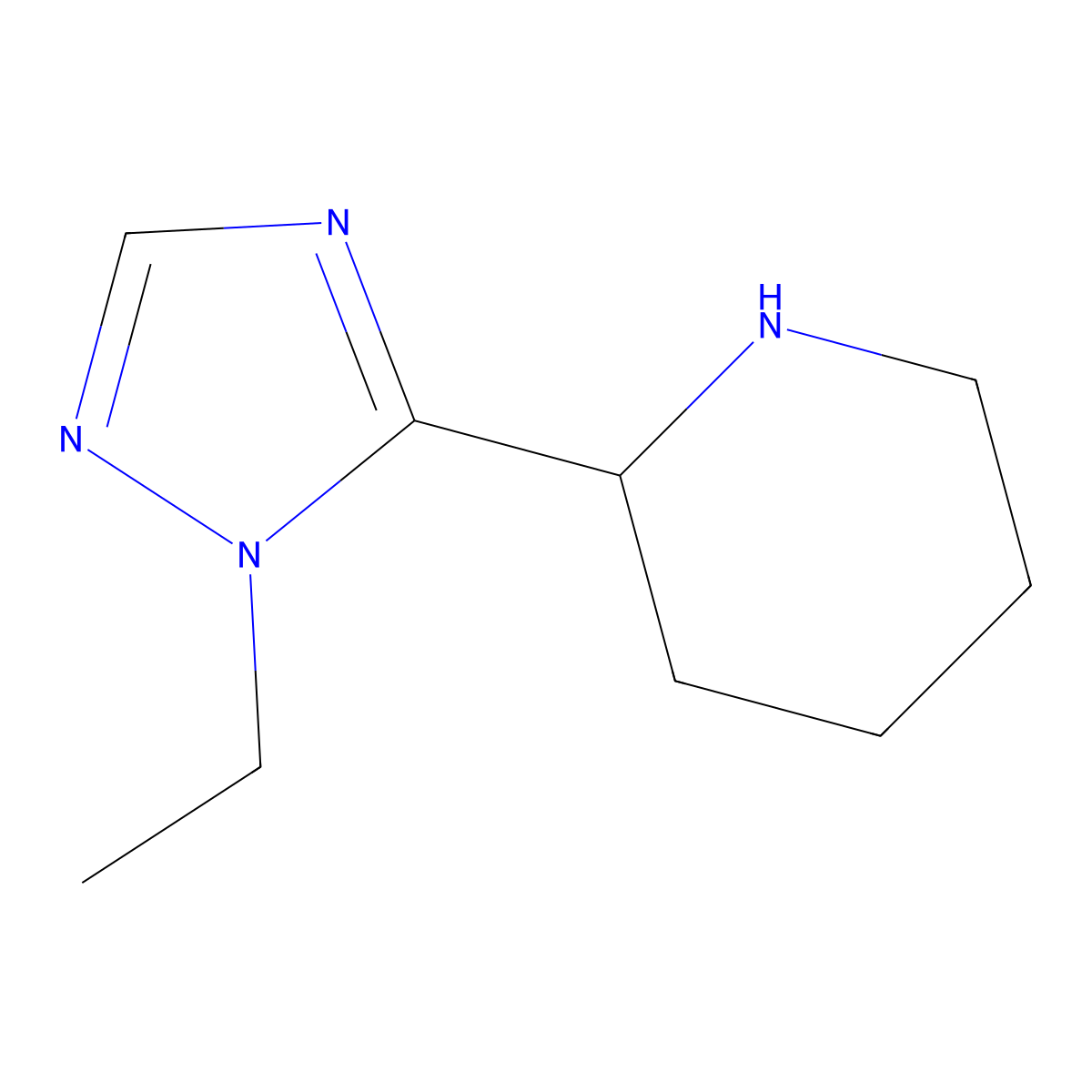 2-(1-ethyl-1H-1,2,4-triazol-5-yl)piperidine molecular structure, CAS 1250356-34-3