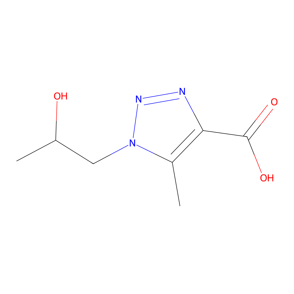 1-(2-hydroxypropyl)-5-methyl-1H-1,2,3-triazole-4-carboxylic acid molecular structure, CAS 1250357-21-1