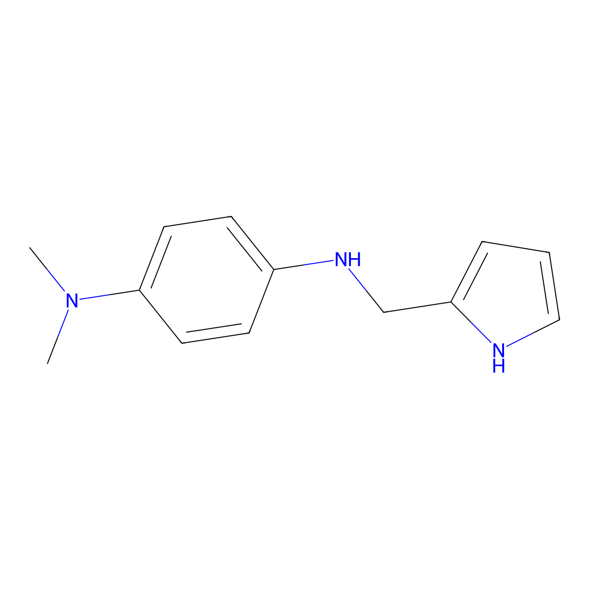1-N,1-N-dimethyl-4-N-(1H-pyrrol-2-ylmethyl)benzene-1,4-diamine molecular structure, CAS 1250358-58-7