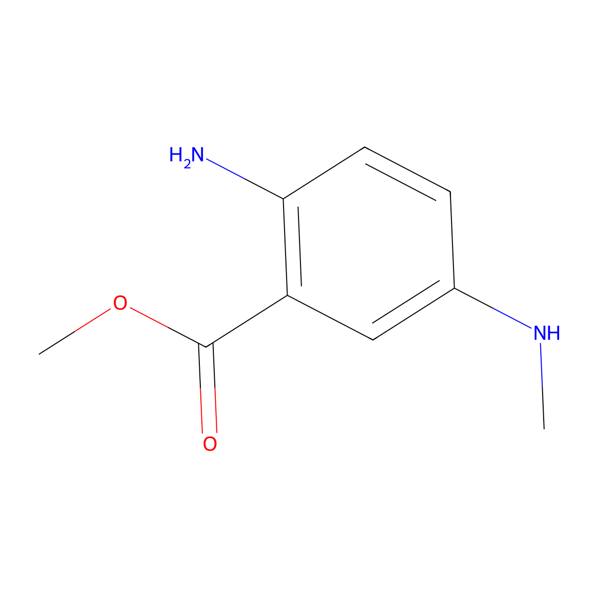 Methyl 2-amino-5-(methylamino)benzoate molecular structure, CAS 1250361-31-9