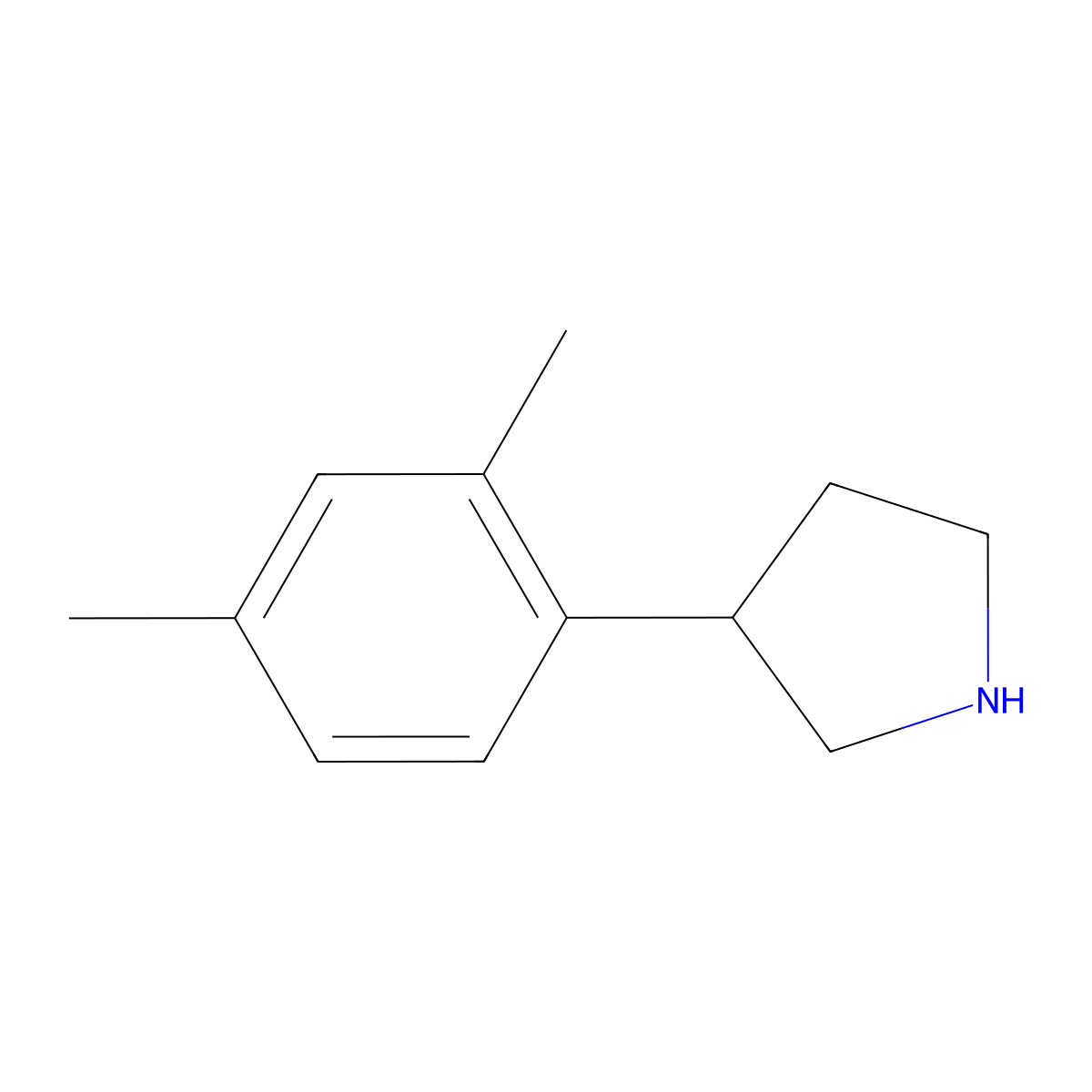 3-(2,4-Dimethylphenyl)pyrrolidine molecular structure, CAS 1250361-38-6