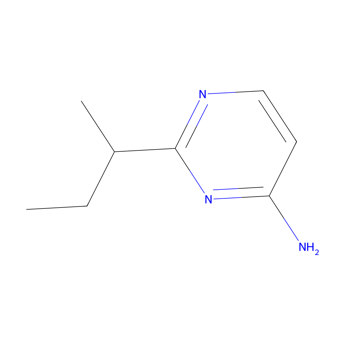 2-(Butan-2-yl)pyrimidin-4-amine molecular structure, CAS 1250363-45-1
