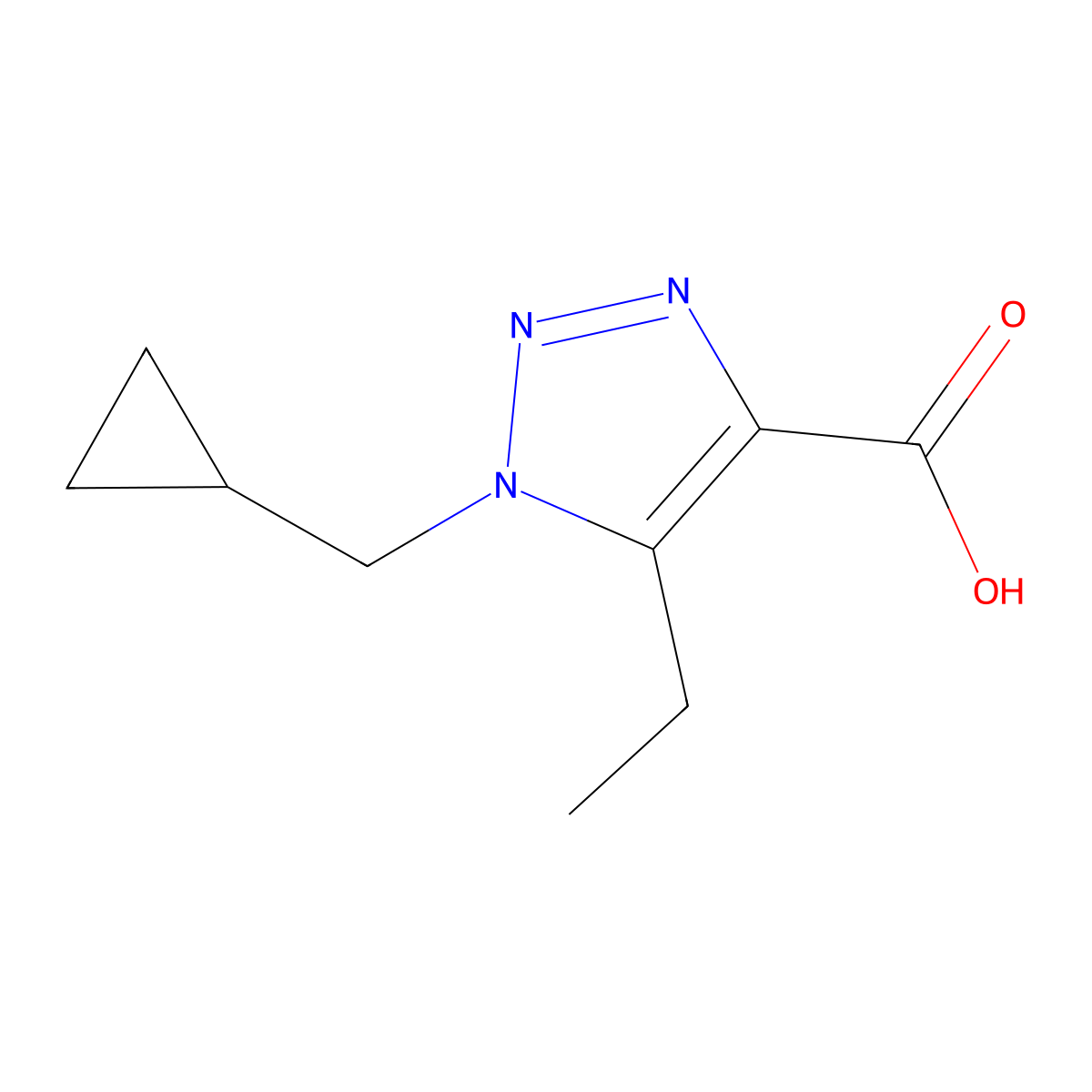 1-(Cyclopropylmethyl)-5-ethyl-1h-1,2,3-triazole-4-carboxylic acid molecular structure, CAS 1250363-89-3