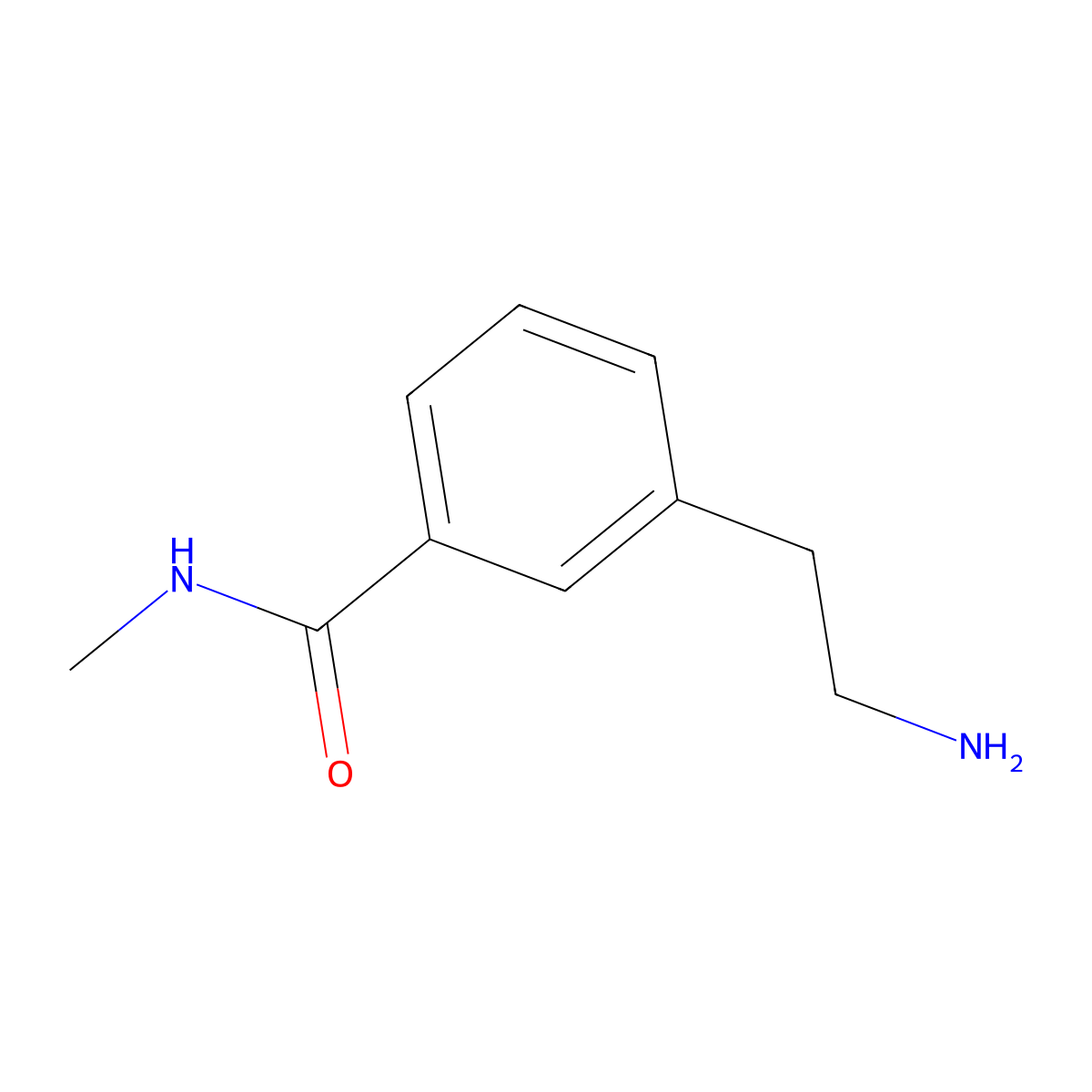 3-(2-aminoethyl)-N-methylbenzamide molecular structure, CAS 1250364-24-9
