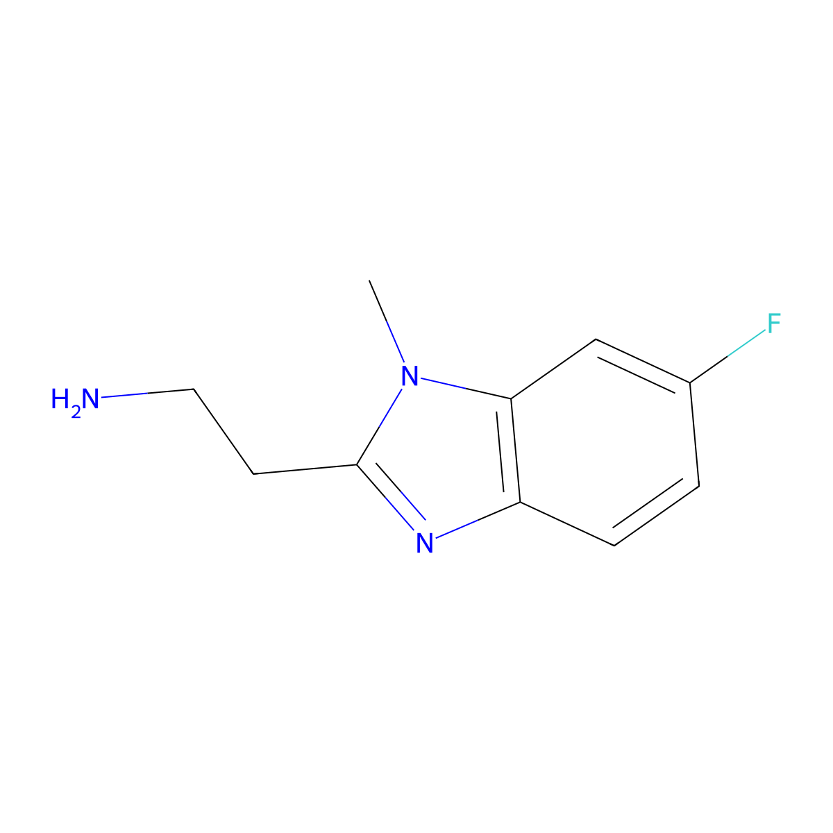 2-(6-fluoro-1-methyl-1H-1,3-benzodiazol-2-yl)ethan-1-amine molecular structure, CAS 1250367-97-5
